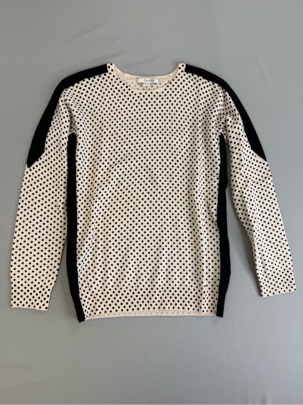 Boden Cream and Black Polka Dot Sweater 100% Cashmere Size 4 Excellent Condition